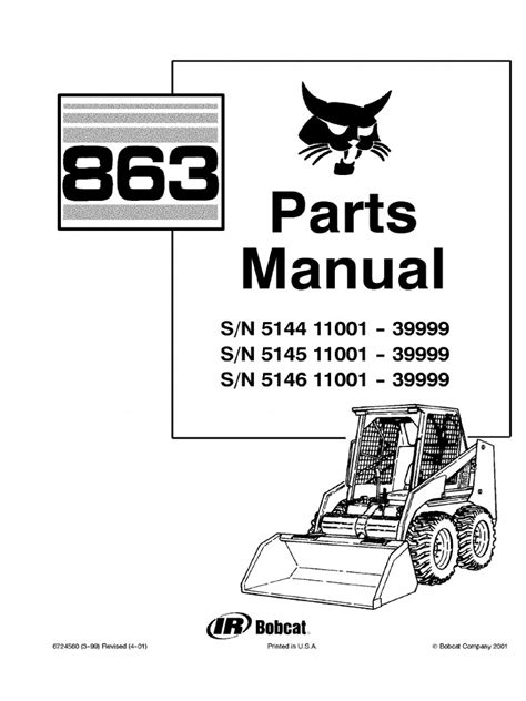 bobcat 863 parts list